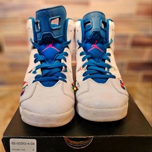 Jordan 6 RetroWhite Laser Fuchsia Green Abyss (GS
